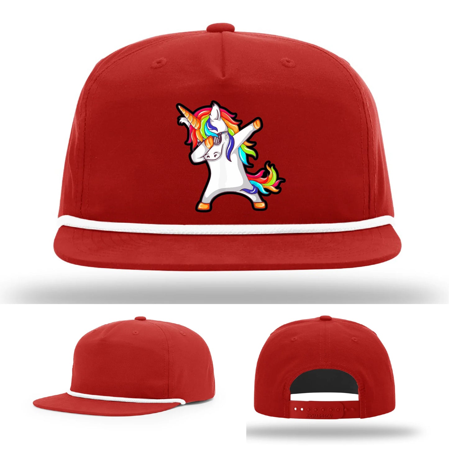 Dabcorn Hat | Full-Color Leather Patch Dabbing Unicorn Design