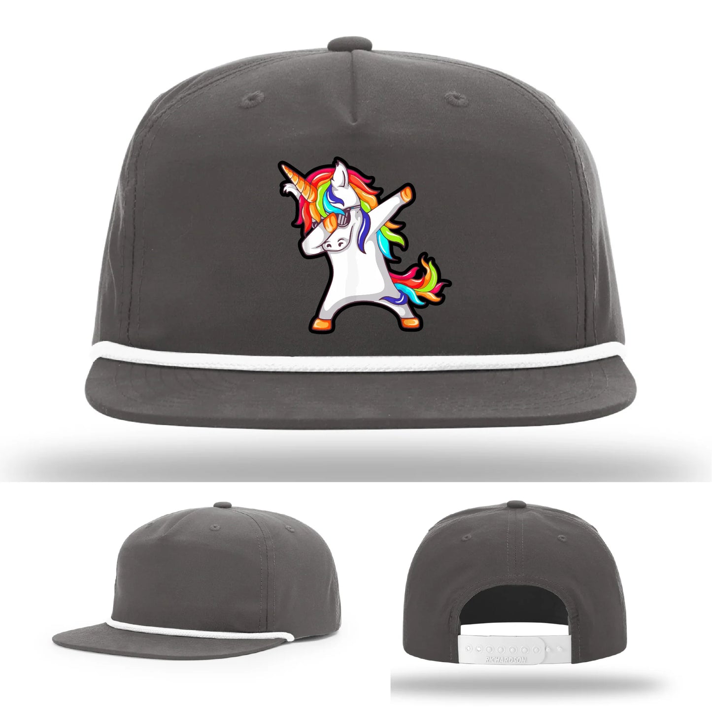 Dabcorn Hat | Full-Color Leather Patch Dabbing Unicorn Design