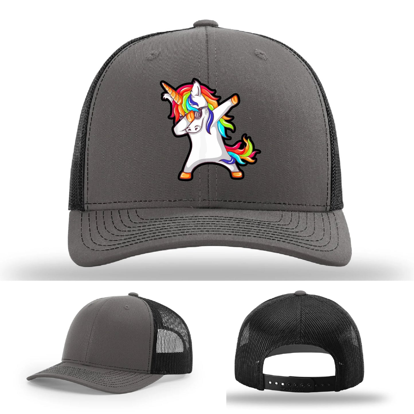 Dabcorn Hat | Full-Color Leather Patch Dabbing Unicorn Design