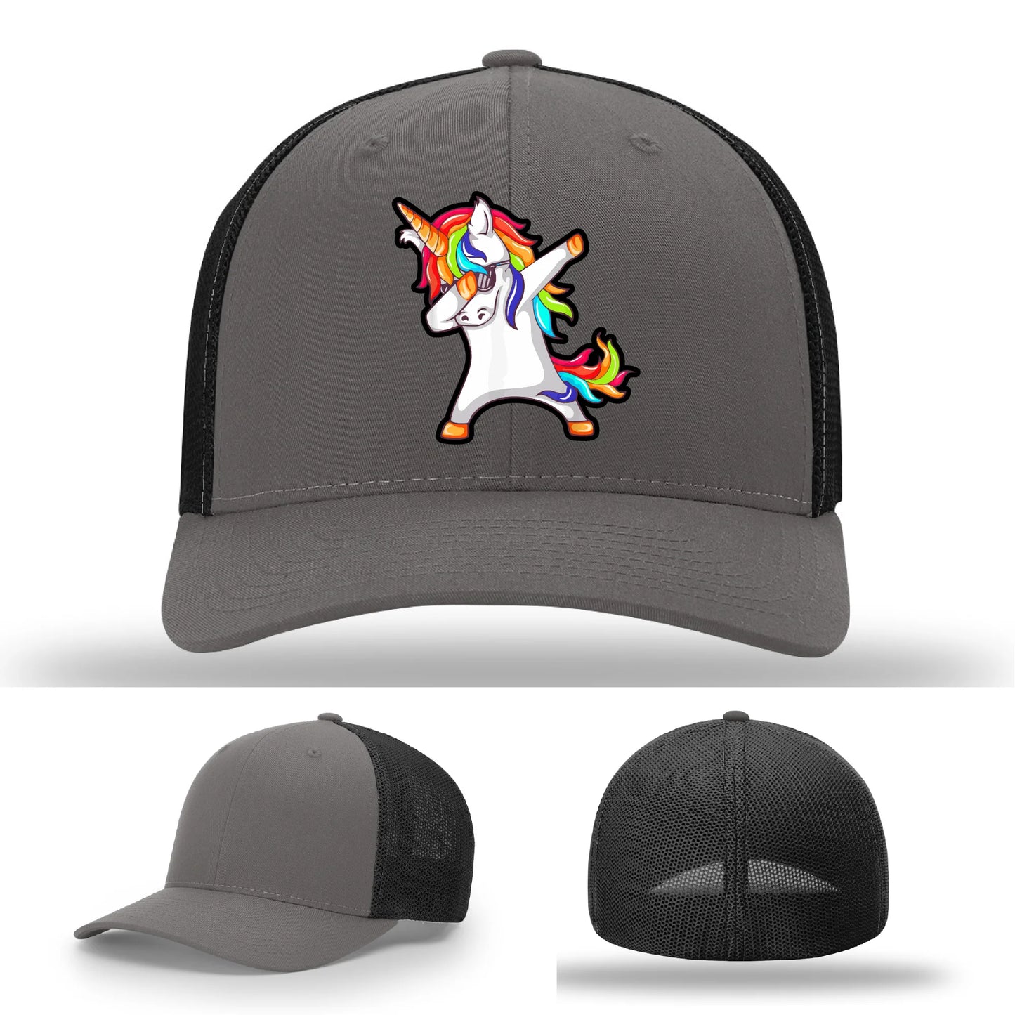 Dabcorn Hat | Full-Color Leather Patch Dabbing Unicorn Design