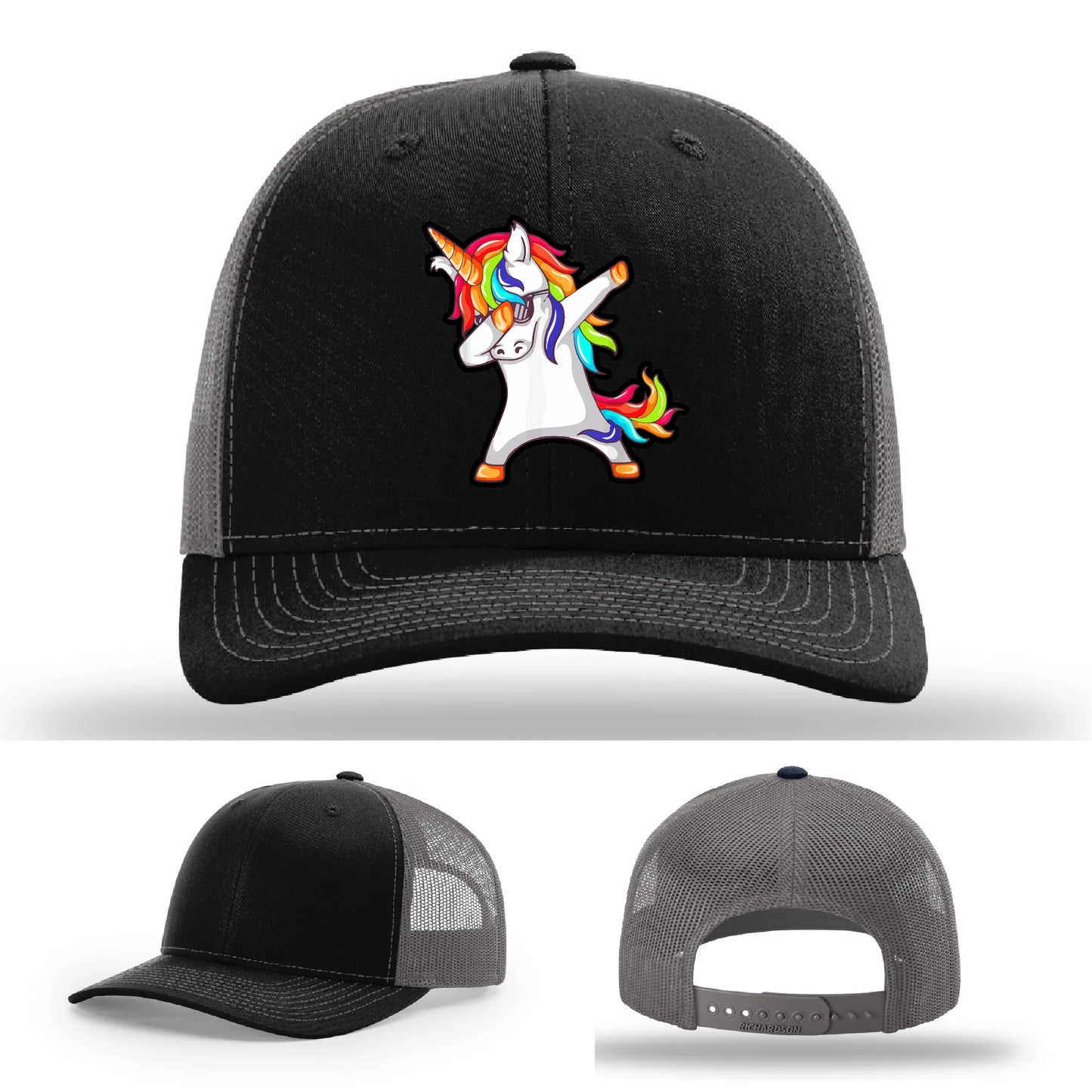 Dabcorn Hat | Full-Color Leather Patch Dabbing Unicorn Design
