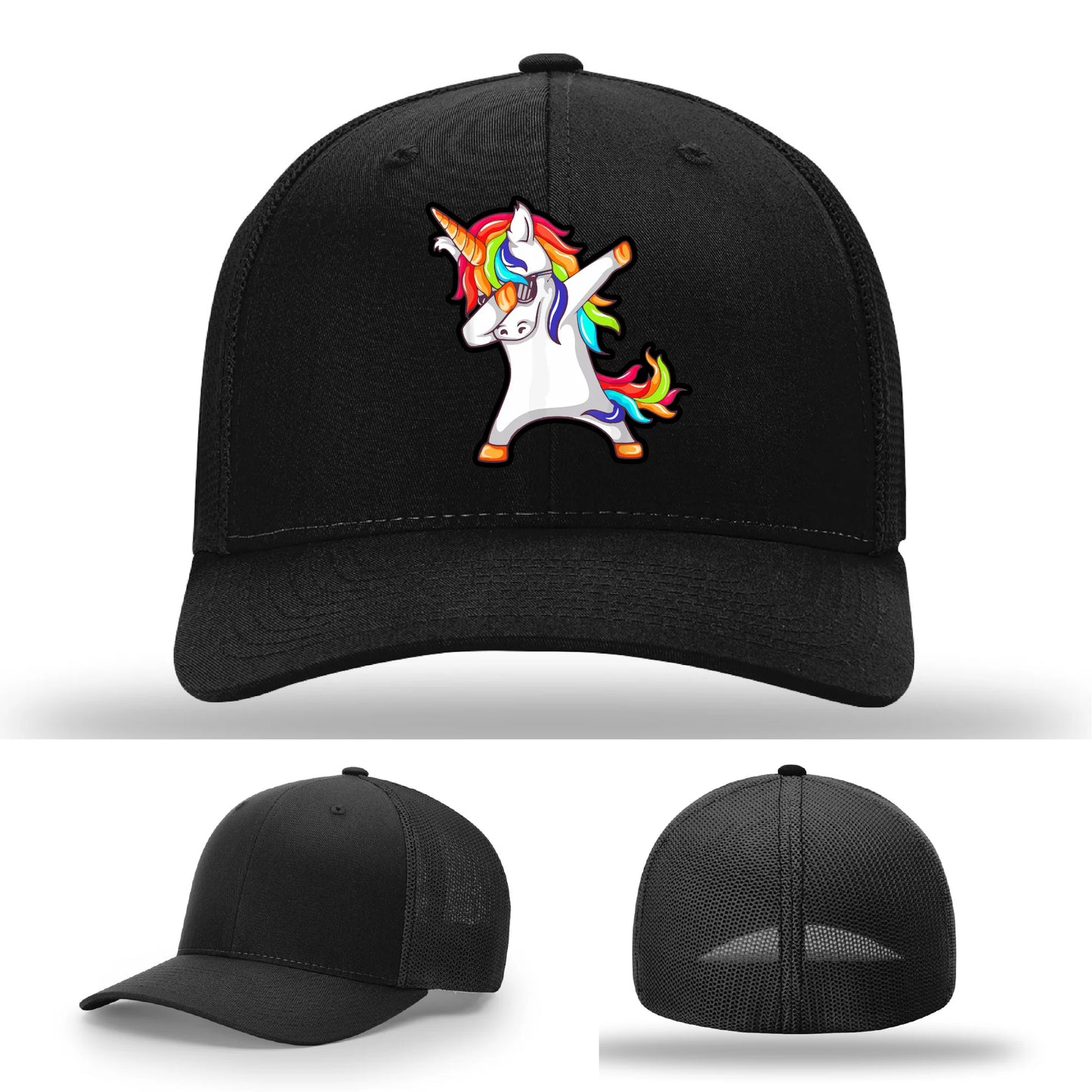 Dabcorn Hat | Full-Color Leather Patch Dabbing Unicorn Design