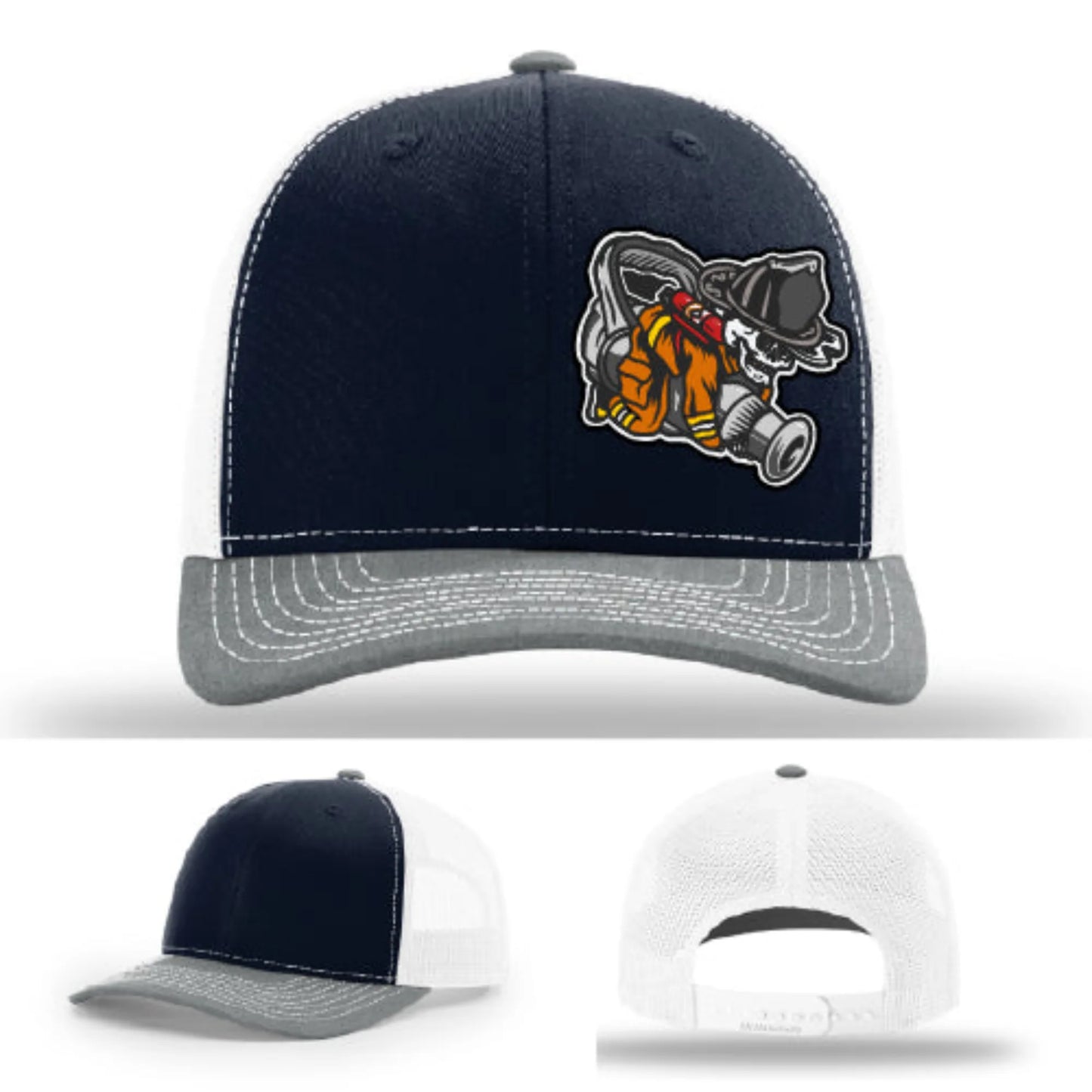 Straight Stream Psycho Hat | Firefighter Leather Patch Design
