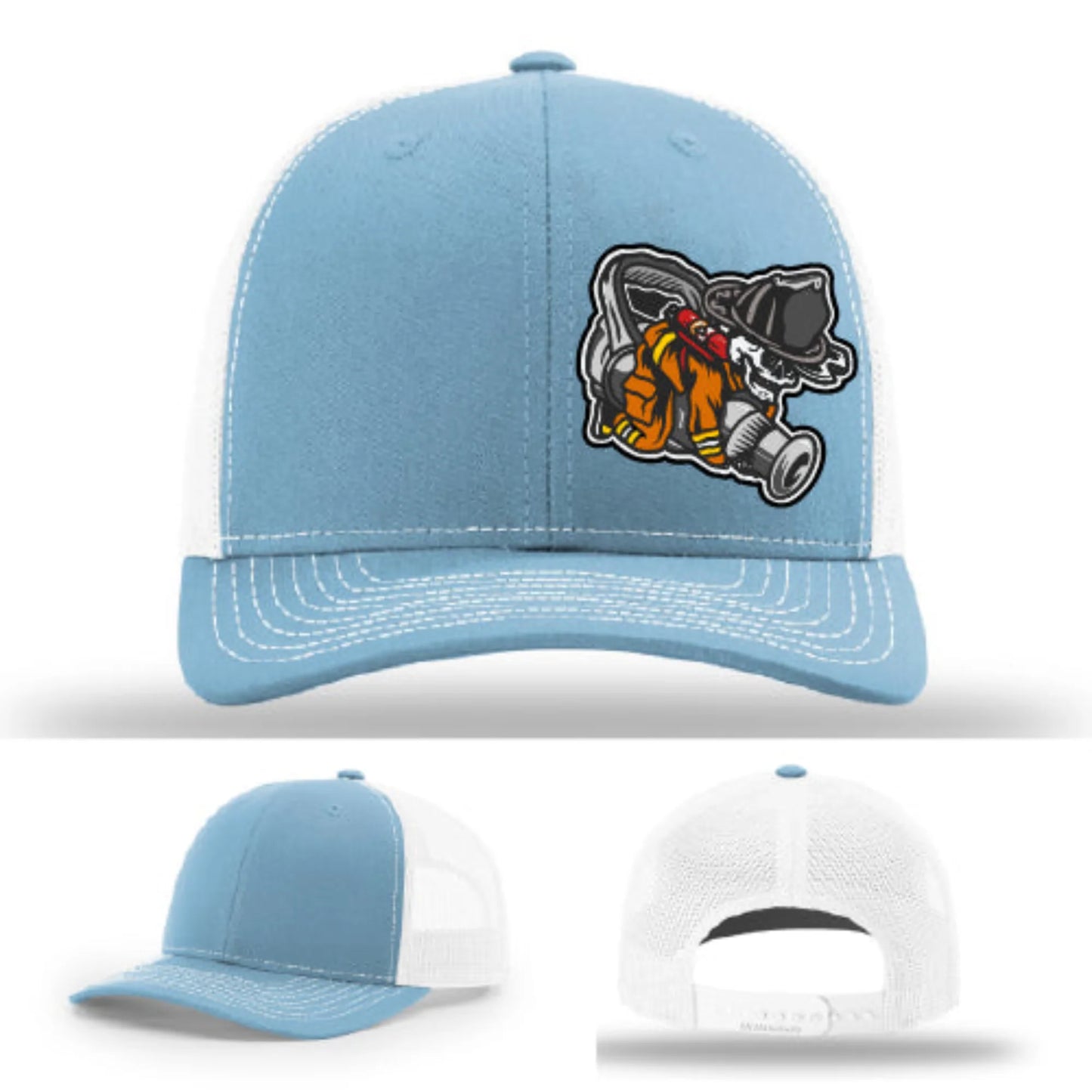 Straight Stream Psycho Hat | Firefighter Leather Patch Design
