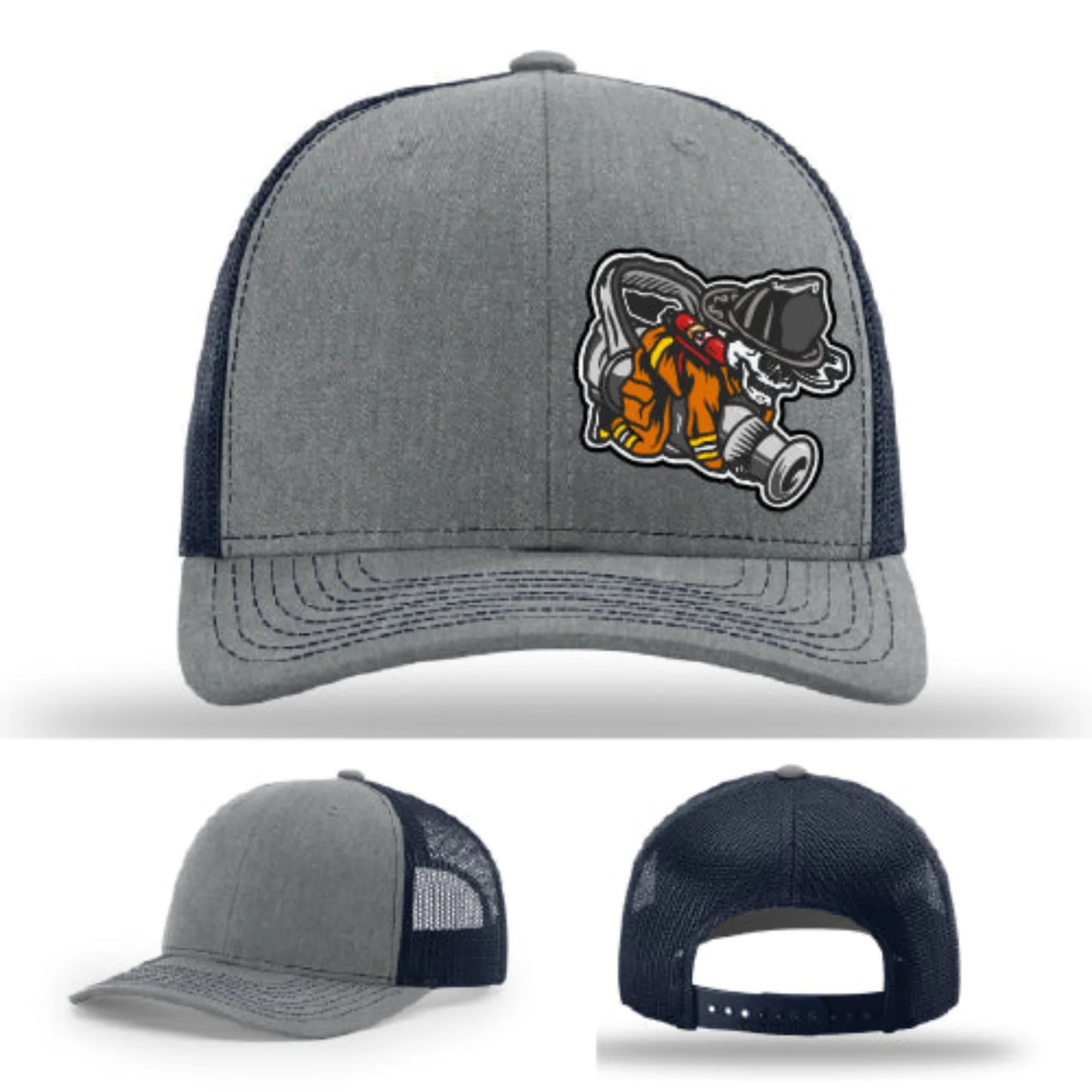 Straight Stream Psycho Hat | Firefighter Leather Patch Design