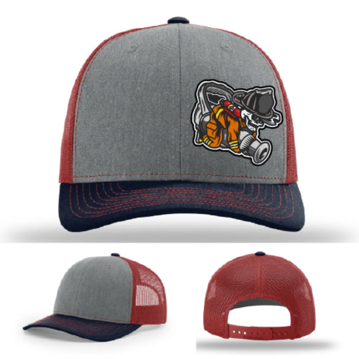 Straight Stream Psycho Hat | Firefighter Leather Patch Design