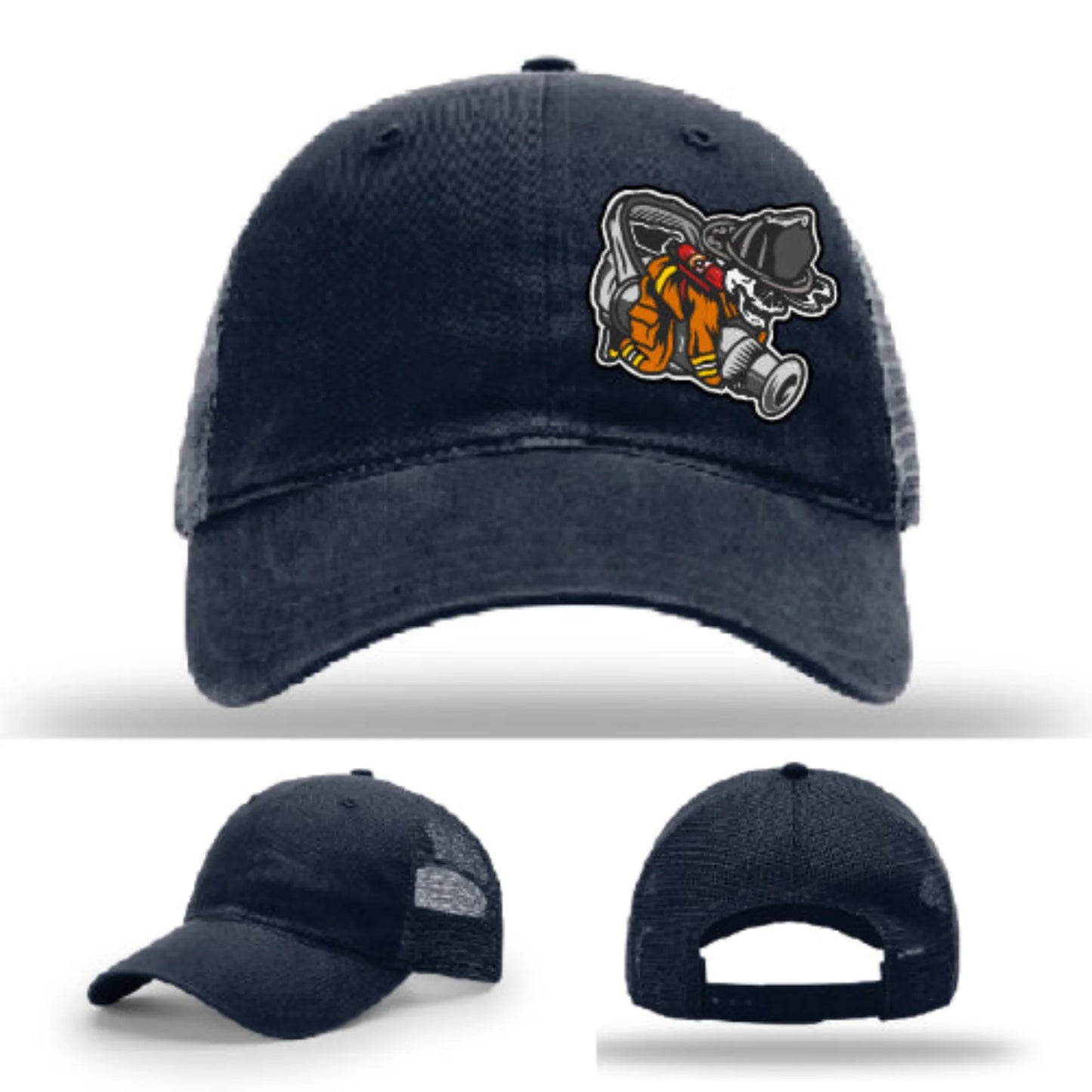 Straight Stream Psycho Hat | Firefighter Leather Patch Design