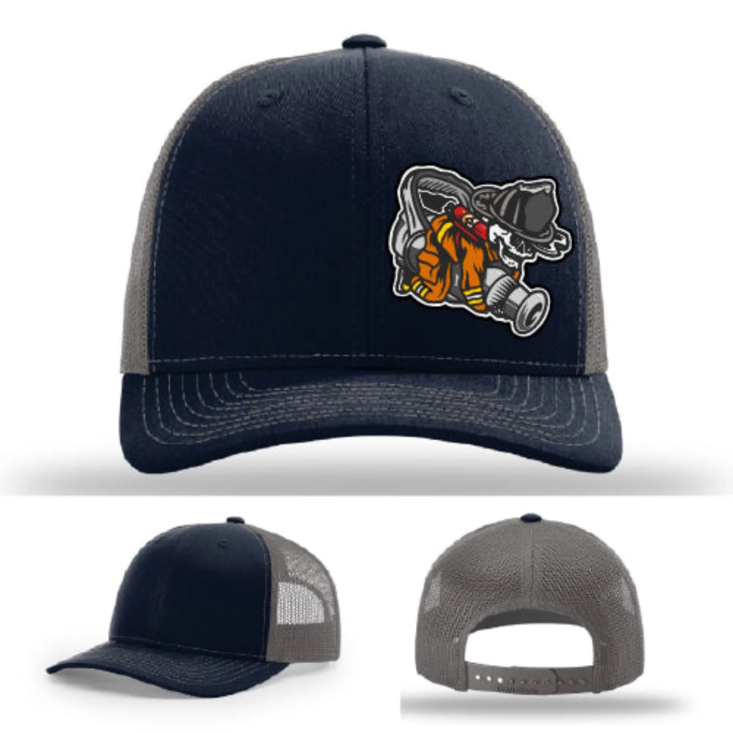 Straight Stream Psycho Hat | Firefighter Leather Patch Design