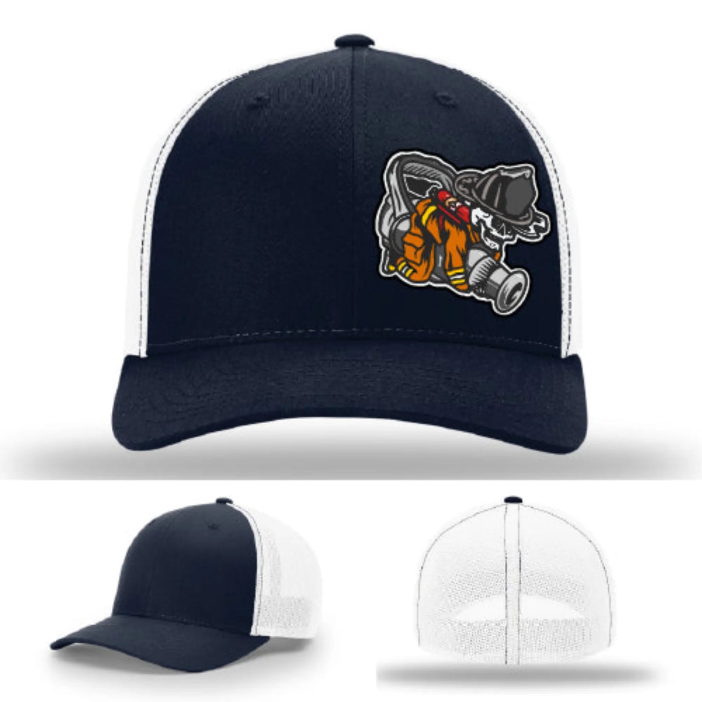 Straight Stream Psycho Hat | Firefighter Leather Patch Design