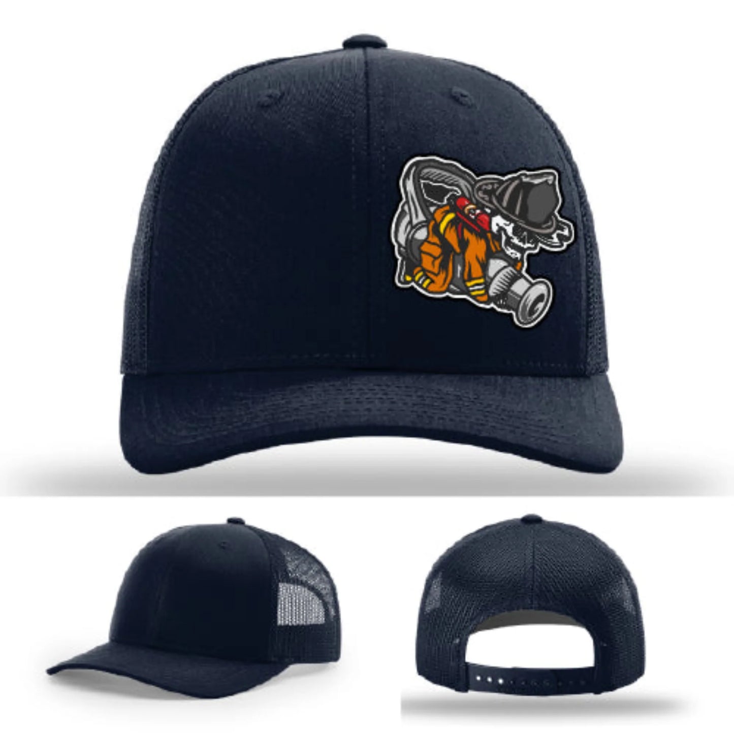 Straight Stream Psycho Hat | Firefighter Leather Patch Design