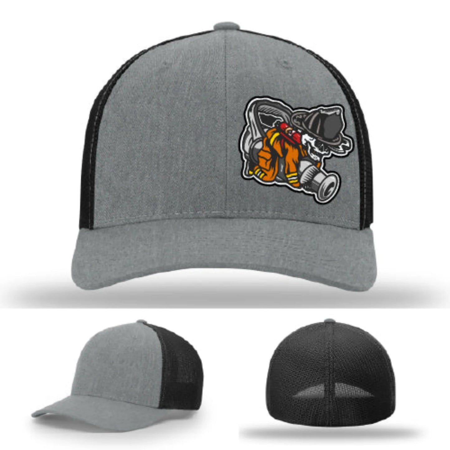 Straight Stream Psycho Hat | Firefighter Leather Patch Design