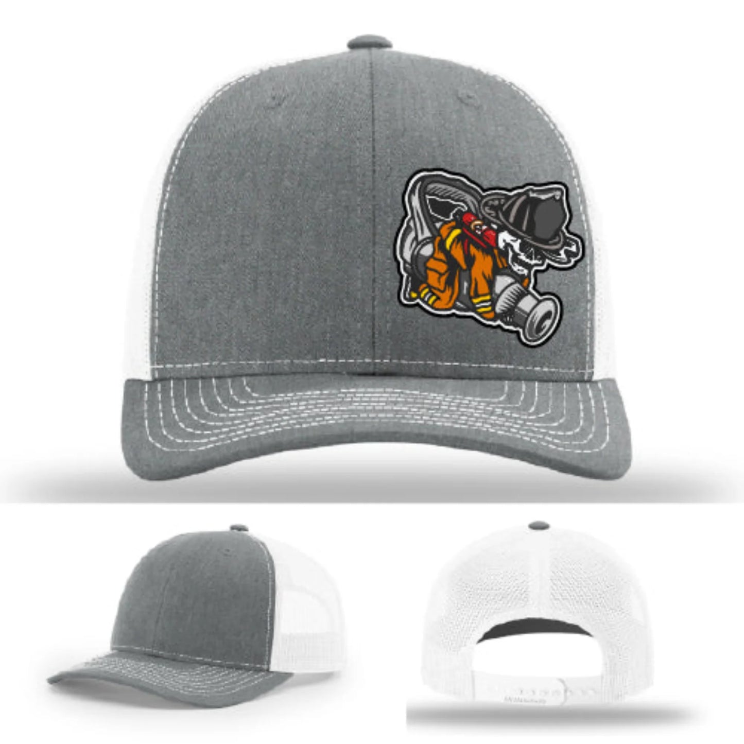 Straight Stream Psycho Hat | Firefighter Leather Patch Design