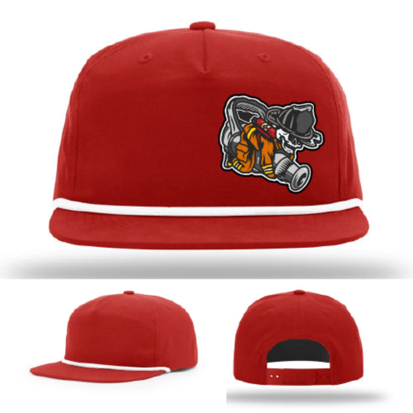 Straight Stream Psycho Hat | Firefighter Leather Patch Design
