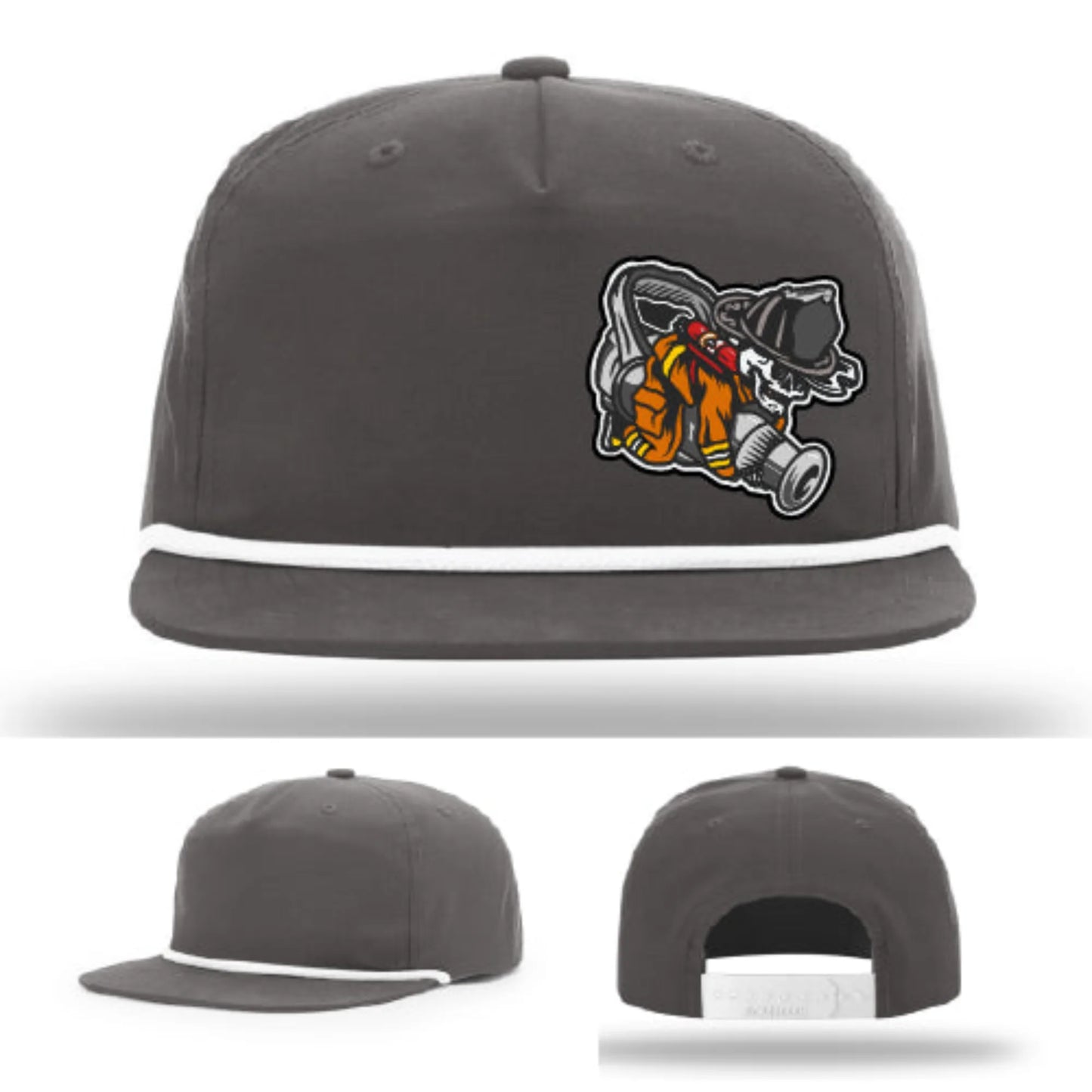 Straight Stream Psycho Hat | Firefighter Leather Patch Design