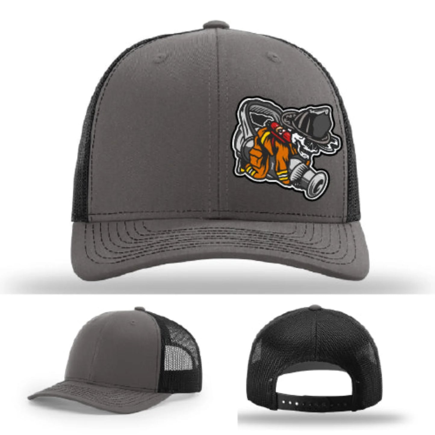 Straight Stream Psycho Hat | Firefighter Leather Patch Design