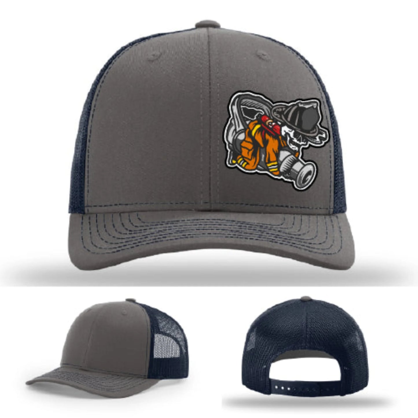 Straight Stream Psycho Hat | Firefighter Leather Patch Design