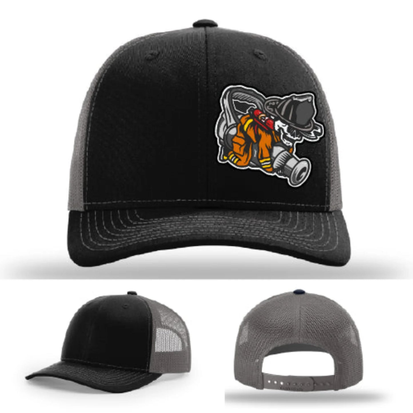 Straight Stream Psycho Hat | Firefighter Leather Patch Design