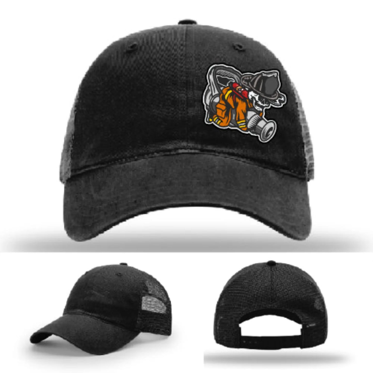 Straight Stream Psycho Hat | Firefighter Leather Patch Design