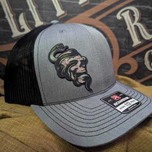 Serpent Skull Leather Patch Hat