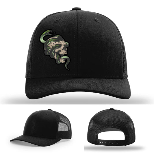 Serpent Skull Leather Patch Hat
