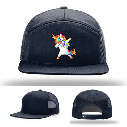 Dabcorn Hat | Full-Color Leather Patch Dabbing Unicorn Design