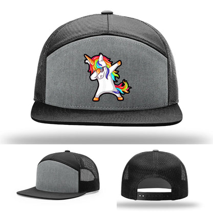 Dabcorn Hat | Full-Color Leather Patch Dabbing Unicorn Design