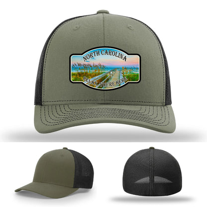 Relax You’re Here Leather Patch Hat