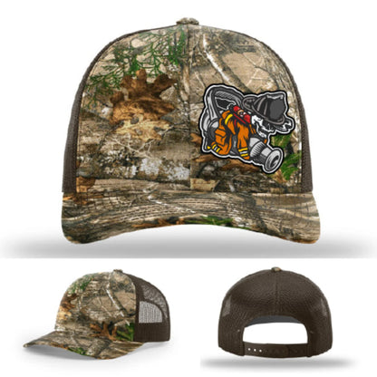 Straight Stream Psycho Hat | Firefighter Leather Patch Design