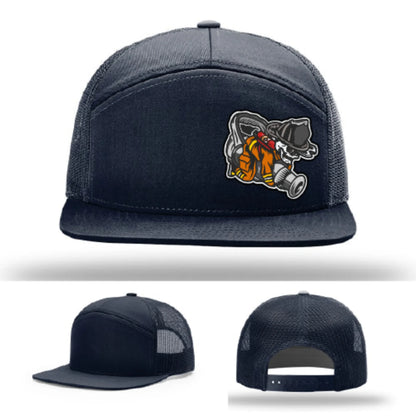 Straight Stream Psycho Hat | Firefighter Leather Patch Design