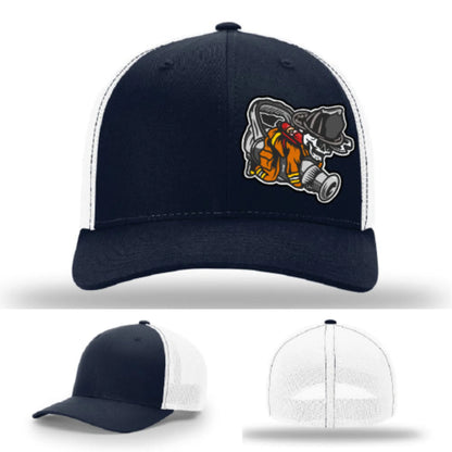 Straight Stream Psycho Hat | Firefighter Leather Patch Design
