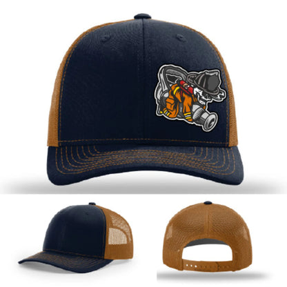Straight Stream Psycho Hat | Firefighter Leather Patch Design