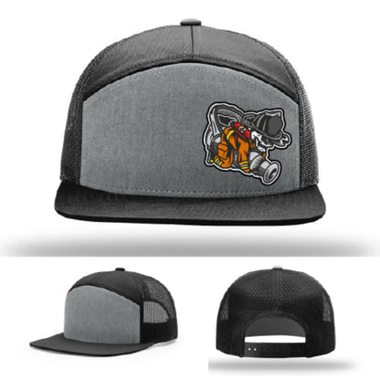 Straight Stream Psycho Hat | Firefighter Leather Patch Design