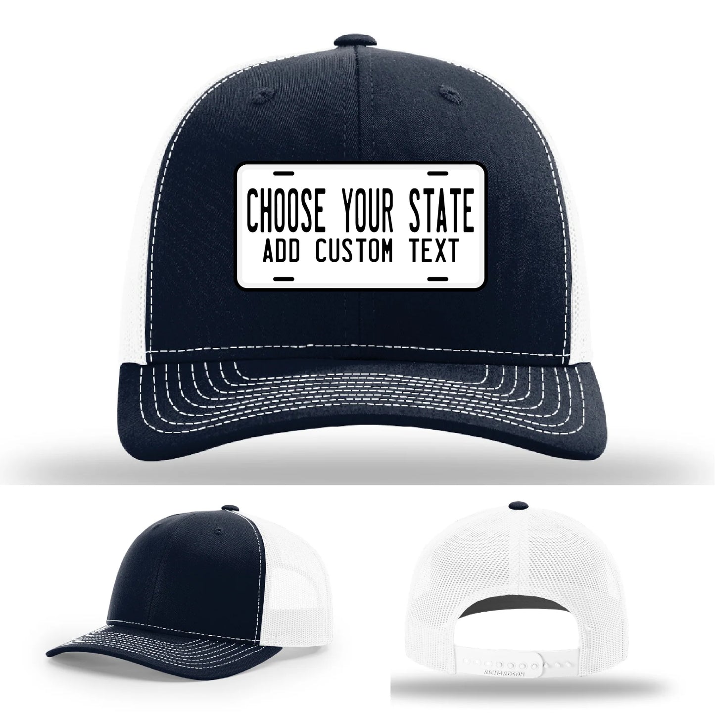 Custom License Plate Leather Patch Hat
