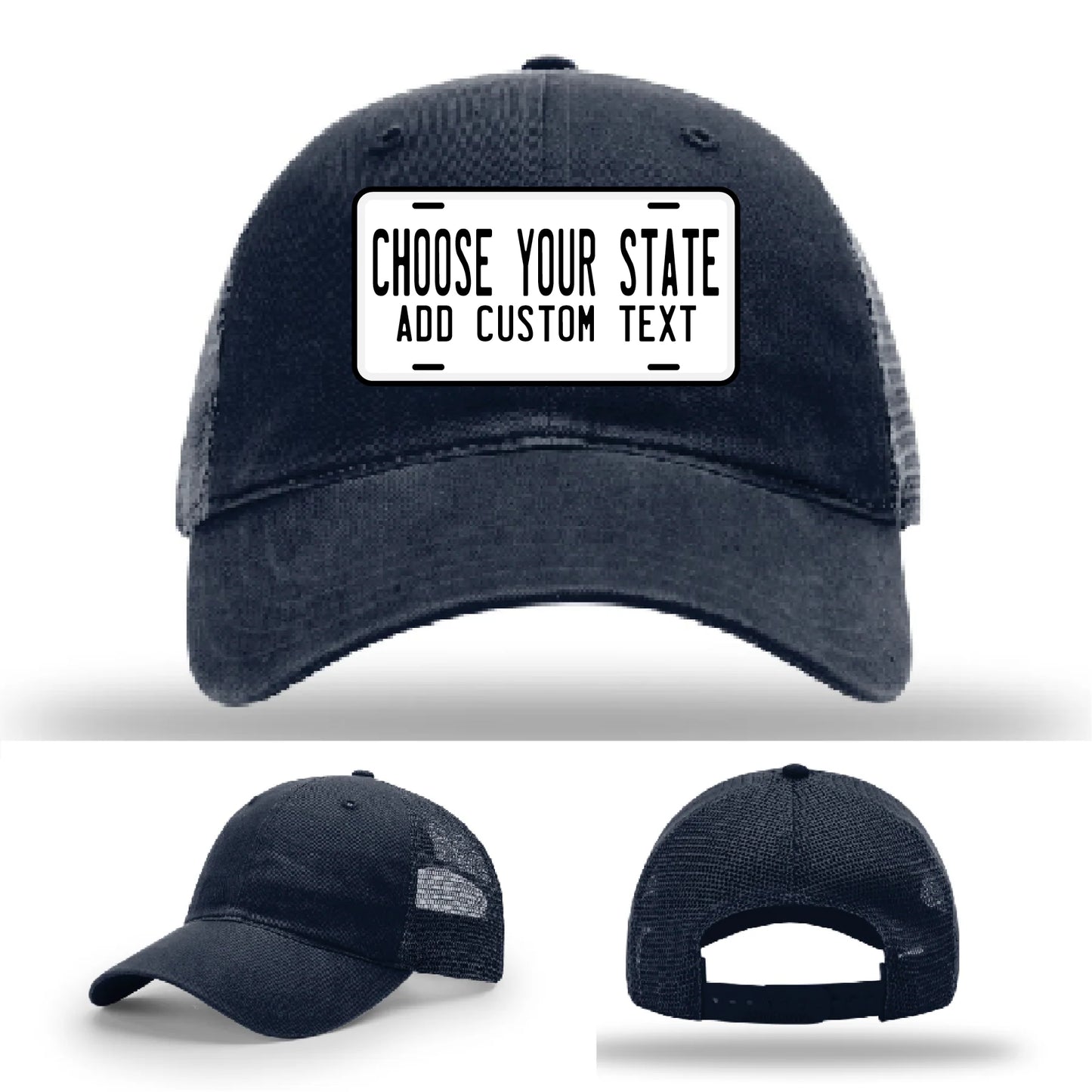 Custom License Plate Leather Patch Hat