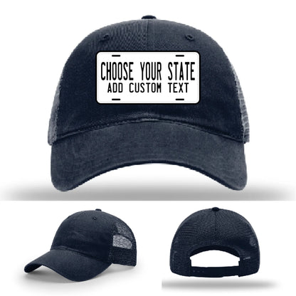 Custom License Plate Leather Patch Hat