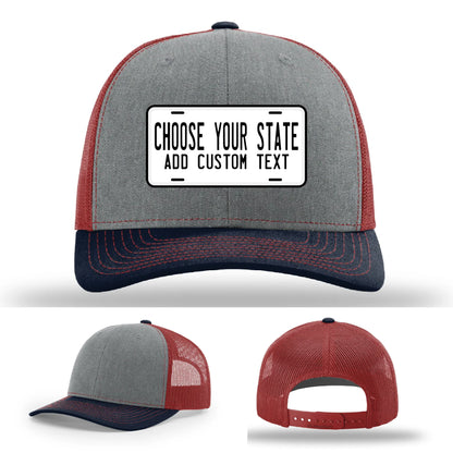 Custom License Plate Leather Patch Hat