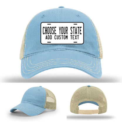 Custom License Plate Leather Patch Hat
