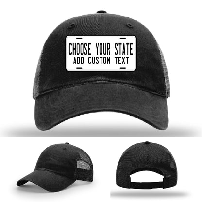 Custom License Plate Leather Patch Hat